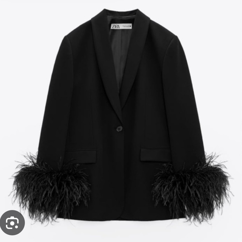 Zara feather blazer